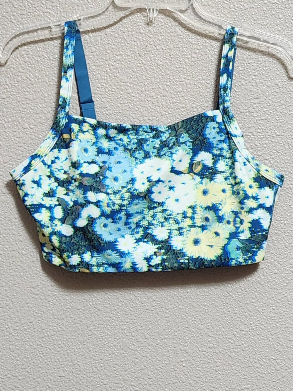 2 OFFLINE by AERIE Goals Blue Floral Sports Bra - Large - NEW NWT